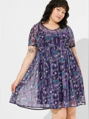 Disney Villains Mini Mesh Skater Dress, Plus Size 2X